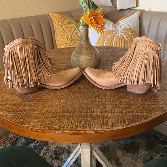 Soft Leather Fringe Booties size 7.5 - Picture 6 of 7